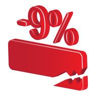 Minus nine per cent (red)