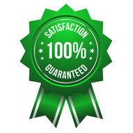 Green hundred percent satisfaction badge