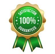 Green gold hundred percent satisfaction badge