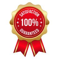 Red gold hundred percent satisfaction badge