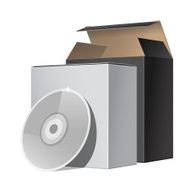 Two Package Box Opened with DVD Or CD Disk