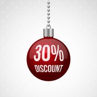 Red thirty percent discount christmas ball