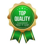 Green top quality badge with ribbon N2