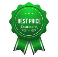 Green best price badge with ribbon