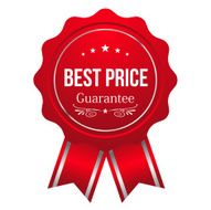 Red best price badge with ribbon N2