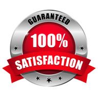 Red hundred percent satisfaction seal