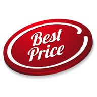 Red oval best price button