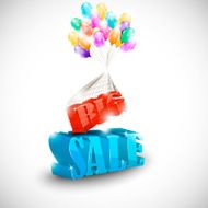 3D big sale with colorful bubbles