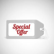 Blank price tag isolated on white with text Spesial Offer N2