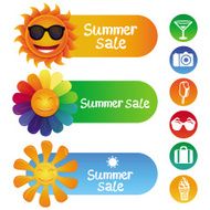 Vector set with summer design elements