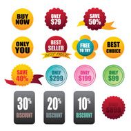 labels stickers business on white background