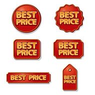 best price labels and stickers set