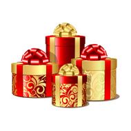 Red and gold gift boxes