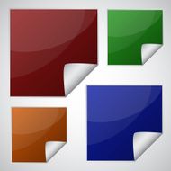 Set of colourful square stickers