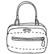Simple fashion handbag for fitness and sport - vector lineart N2