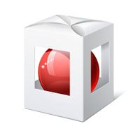 Cardboard Box with a red ball inside