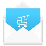 envelope with shopping cart symbol