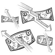 Dollar inflation and deflation sketch N2