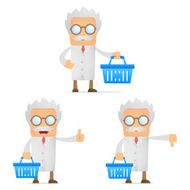 Set Of Funny Cartoon Scientist N6