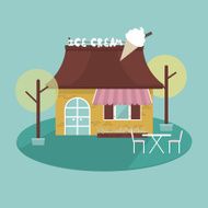 Ice cream shop facade