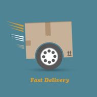 Cardboard box with wheels