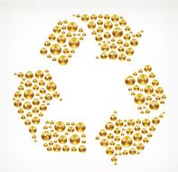 Recycle on Gold Coin Buttons