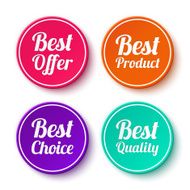 Set of promotional stickers labels