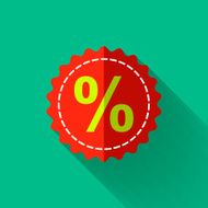 colorful flat design discount icon