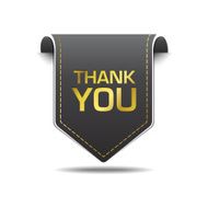 Thank You Gold Black Label Icon Vector Design