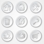 Vector abstract round paper icon set N2
