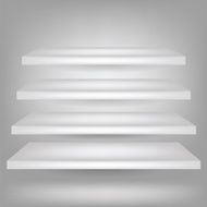 Empty white shelves N2