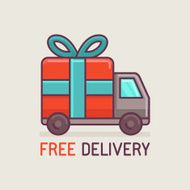 Vector free delivery concept in flat style N3