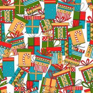 Seamless pattern of gift packages Christmas gifts N3