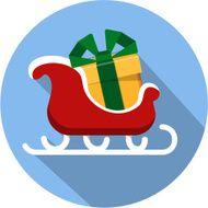 Vector Santa Sleigh with Gift Box