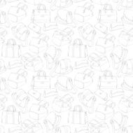 Seamless woman&#039;s stylish bags sketch N2