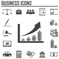 Set of web icons for business finance