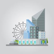 Flat design of colorful cityscape N4