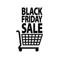 Black friday sale shopping cart icon