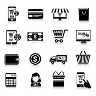 E-commerce icons set black N2