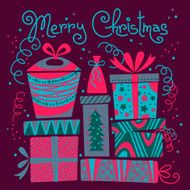 Christmas card with gift boxes N6