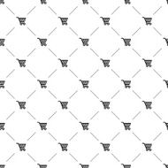 Vector seamless pattern shopping cart N2