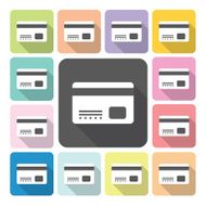 Credit card Icon color set vector illustration