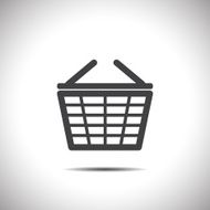 supermarket shopping basket vector icon N3