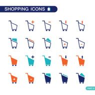 Set of shopping cart icons for web N2