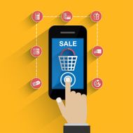 Mobile phone with buy button on the screen