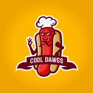 Hotdog character logo template design