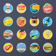 Food Delivery Flat Icon Set N2