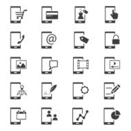Mobile phone and business icon set N4
