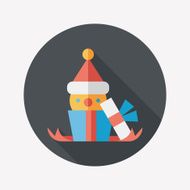 Christmas gift baskets flat icon with long shadow eps10 N78