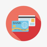 credit card flat icon with long shadow N23
